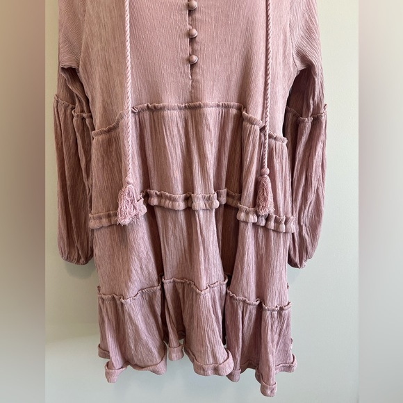 Storia Peasant Babydoll Mauve Dress Small - Picture 3 of 9